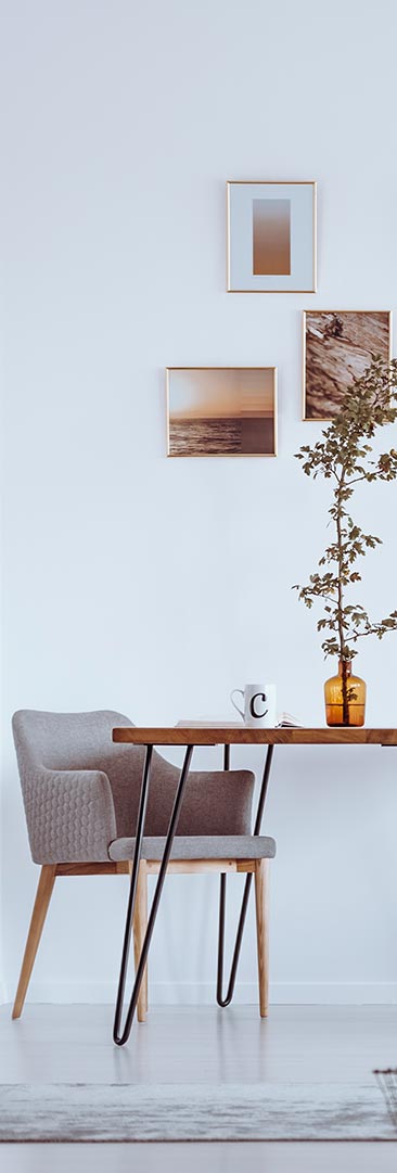 Metal chair in living room